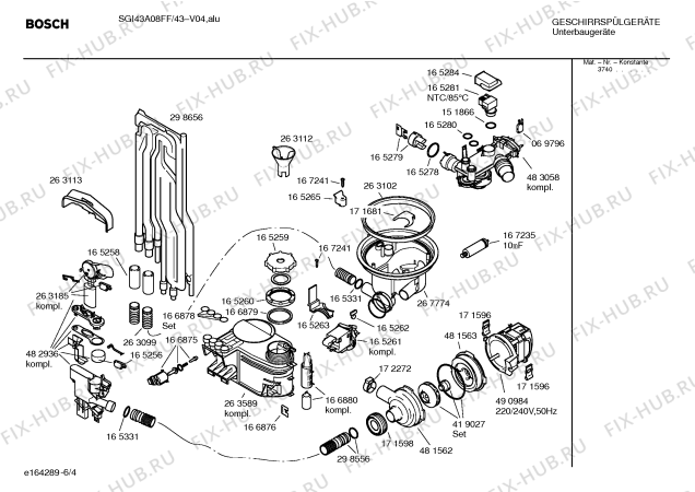 Схема №1 SGI4347AU с изображением Кнопка для электропосудомоечной машины Bosch 00183084
