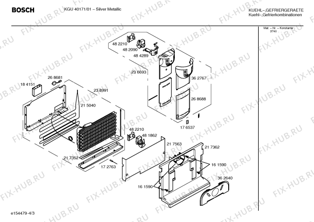 Взрыв-схема холодильника Bosch KGU40171 - Схема узла 03