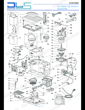 Схема №1 BCO431.S с изображением Электропитание для кофеварки (кофемашины) DELONGHI 5013274539