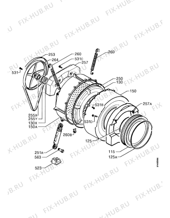 Взрыв-схема стиральной машины Zanussi FLS1083 - Схема узла Drum