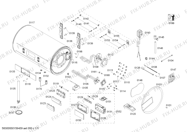 Схема №1 DG60166BTI с изображением Декоративная рамка для водонагревателя Siemens 00624326