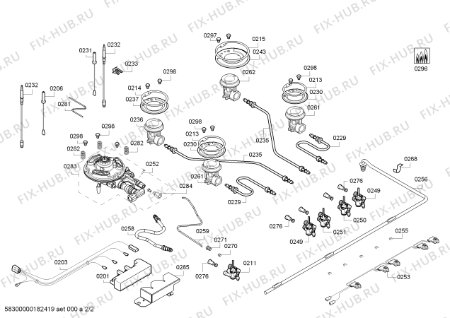 Схема №1 T29R66N1 ENC.T29R66N1 4G+1W RE-IG NE90F IH5 с изображением Соединительный кабель для плиты (духовки) Bosch 00427740
