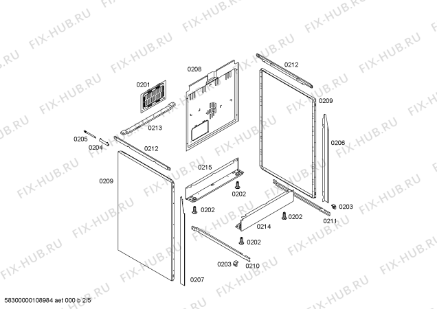 Взрыв-схема плиты (духовки) Bosch HSS202MCC Bosch - Схема узла 02