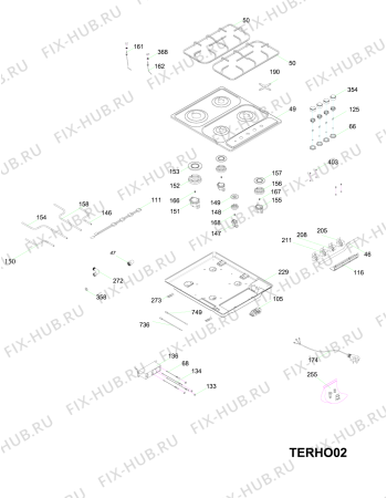 Схема №1 PL6401XHAT (F087302) с изображением Трубка подачи газа для электропечи Indesit C00384387