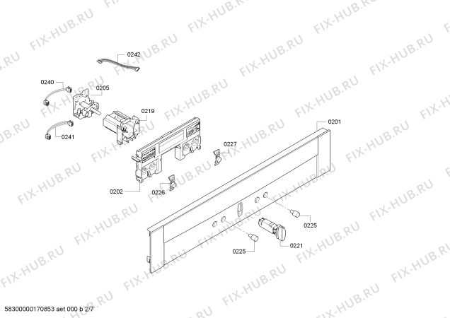 Схема №2 B48E52N3KE с изображением Панель управления для плиты (духовки) Bosch 00744877
