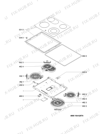 Схема №1 EKV4472IN (F101487) с изображением Тэн для плиты (духовки) Indesit C00390195