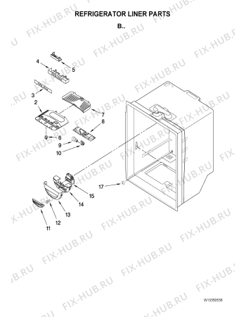 Схема №2 GB5525PEAW с изображением Рукоятка для холодильной камеры Whirlpool 482000006839