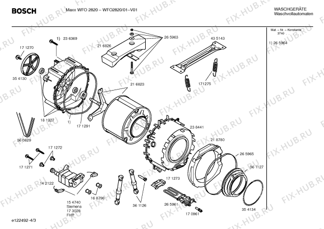Схема №1 WFO2820 Maxx WFO 2820 с изображением Инструкция по установке и эксплуатации для стиралки Bosch 00587165