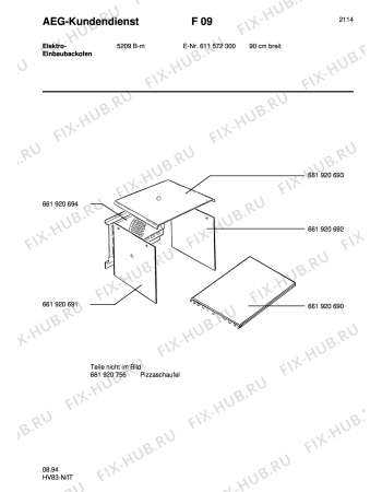 Схема №1 COMPETENCE 5209B-M с изображением Нагревательный элемент для плиты (духовки) Aeg 8996619207146