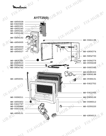 Взрыв-схема микроволновой печи Moulinex AY7725(0) - Схема узла JP002305.9P2