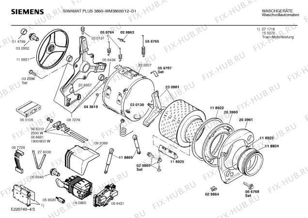 Схема №1 CC21900 CONTURA с изображением Мотор для стиралки Siemens 00140865