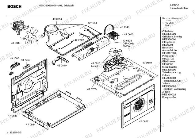 Взрыв-схема плиты (духовки) Bosch HBN380650 - Схема узла 02