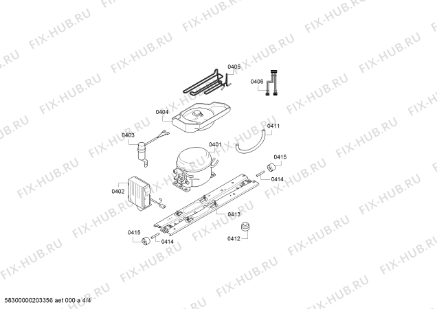 Взрыв-схема холодильника Bosch KGN56PI32N, BOSCH - Схема узла 04