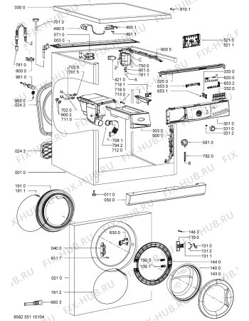 Схема №1 AWO/D 43141 с изображением Блок управления для стиралки Whirlpool 480111105054