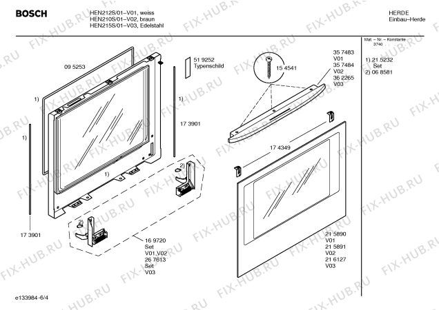 Схема №1 HEN210S с изображением Ручка выбора температуры для плиты (духовки) Bosch 00183818