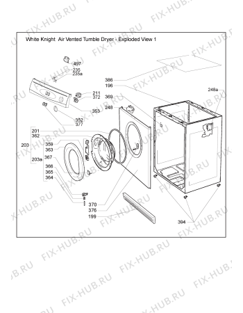 Схема №1 031244A15007 - C44A7 с изображением Декоративная панель для сушильной машины Whirlpool 482000019722