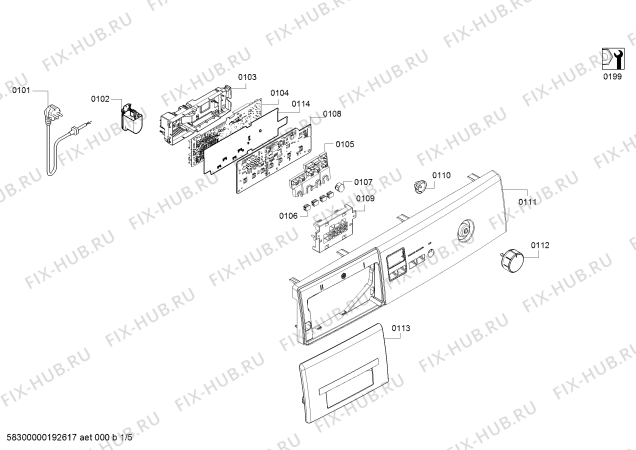Схема №1 WM12T161TH iSensoric с изображением Панель управления для стиралки Siemens 11021069