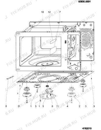 Схема №1 MWI12IX (F045723) с изображением Обшивка для духового шкафа Indesit C00255066