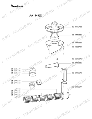 Взрыв-схема мясорубки Moulinex AA1548(2) - Схема узла Q0000128.5Q3