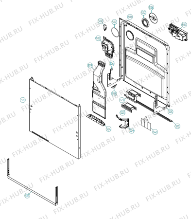 Взрыв-схема посудомоечной машины Asko D5122 TW   -White SI Soft (339709, DW70.1) - Схема узла 05