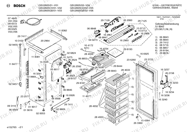 Схема №1 GSU3101CH с изображением Корзина для холодильной камеры Bosch 00284932