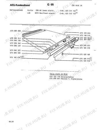 Взрыв-схема холодильника Aeg ARC280 GS J E - Схема узла Freezer electrical equipment