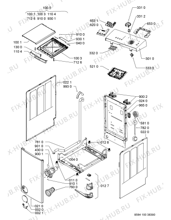 Схема №1 BILA 100/W с изображением Декоративная панель для стиралки Whirlpool 480111103042