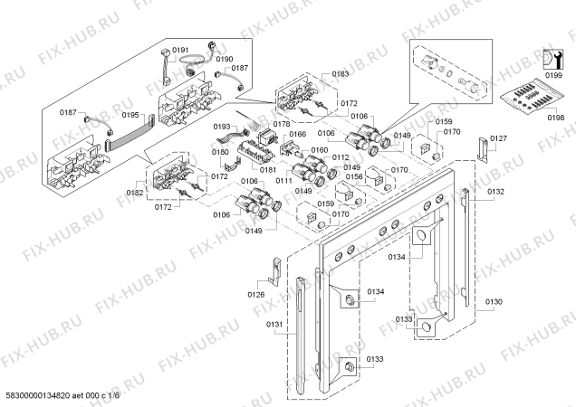 Схема №1 HE30BD450 с изображением Панель управления для плиты (духовки) Siemens 00247244