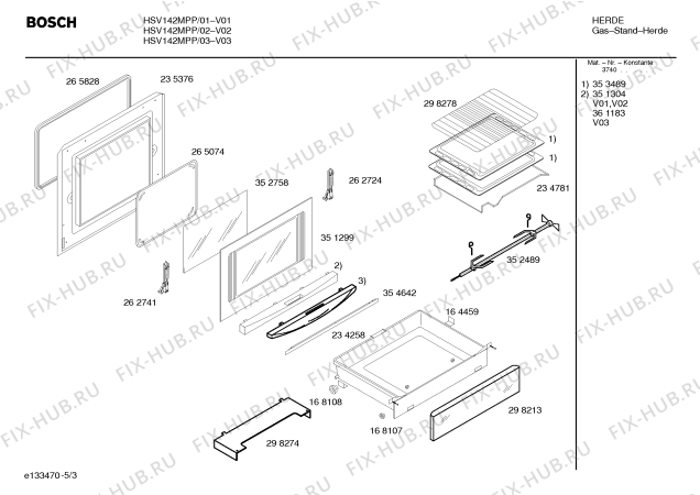 Схема №1 HSV142MPP с изображением Панель управления для плиты (духовки) Bosch 00358751