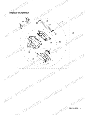 Схема №2 AWG/B M7080S с изображением Порошкоприемник (дозатор) для стиралки Whirlpool 482000019776