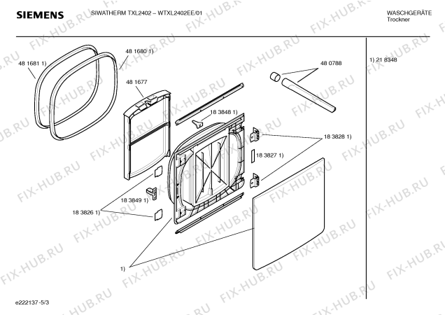 Взрыв-схема сушильной машины Siemens WTXL2402EE SIWATHERM TXL2402 - Схема узла 03