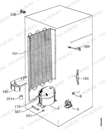 Взрыв-схема холодильника Castor CFD24S - Схема узла Cooling system 017