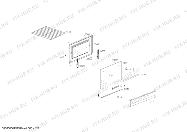 Взрыв-схема плиты (духовки) Bosch HSG19I22SC COCINA BOSCH PRO6100 INOX L60 220V/50-60Hz - Схема узла 02