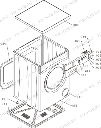 Схема №1 WA635RD (338640, PS0A3/130) с изображением Обшивка для стиральной машины Gorenje 341577