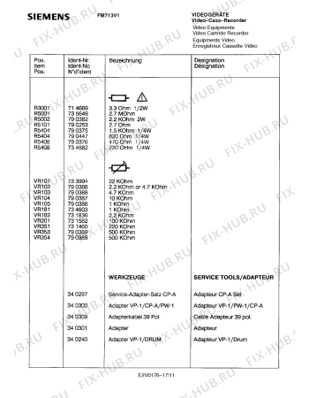 Схема №5 FM713V1 с изображением Инструкция по эксплуатации для видеоэлектроники Siemens 00530853