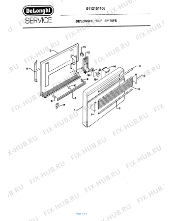 Схема №1 EP 50FS с изображением Панель для электрообогревателя DELONGHI 706943