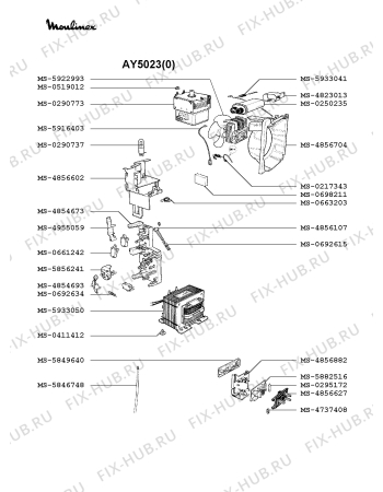 Взрыв-схема микроволновой печи Moulinex AY5023(0) - Схема узла HP002014.1P2