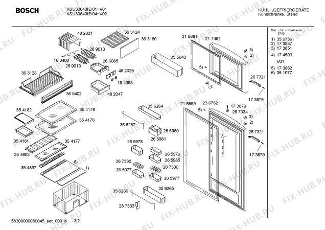 Схема №1 KSU30640IE с изображением Дверь для холодильника Bosch 00236762