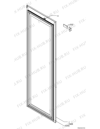 Взрыв-схема холодильника Rex Electrolux WI331V - Схема узла Door 003