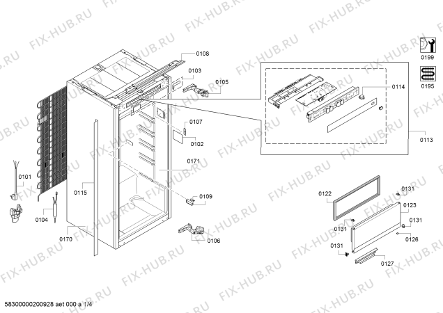 Схема №1 KIL22VF40 Bosch с изображением Модуль управления, запрограммированный для холодильной камеры Bosch 11019725