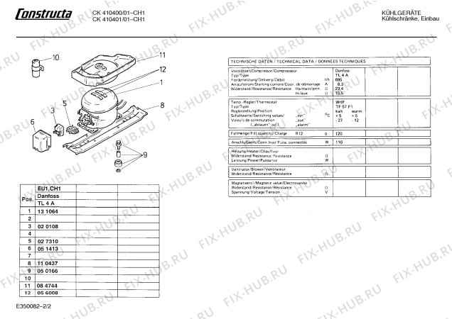 Взрыв-схема холодильника Constructa CK410400 - Схема узла 02