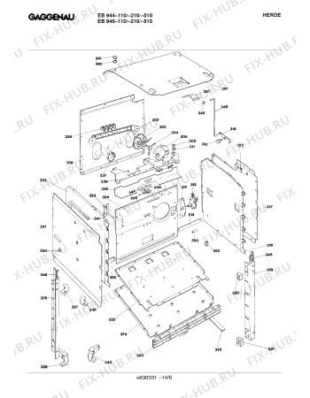 Схема №2 EB944210 с изображением Внутренняя дверь для плиты (духовки) Bosch 00211036