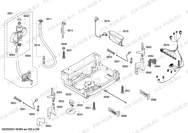 Схема №1 S41M85N3DE с изображением Передняя панель для посудомоечной машины Bosch 00700327