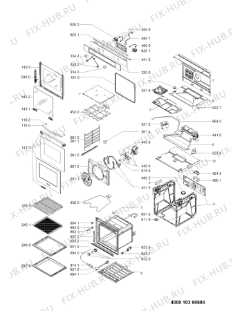 Схема №1 KOST7010 (F090964) с изображением Руководство для электропечи Indesit C00351787