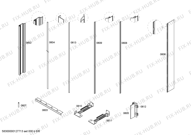Схема №2 RF463201 с изображением Набор деталей для холодильника Bosch 00676848