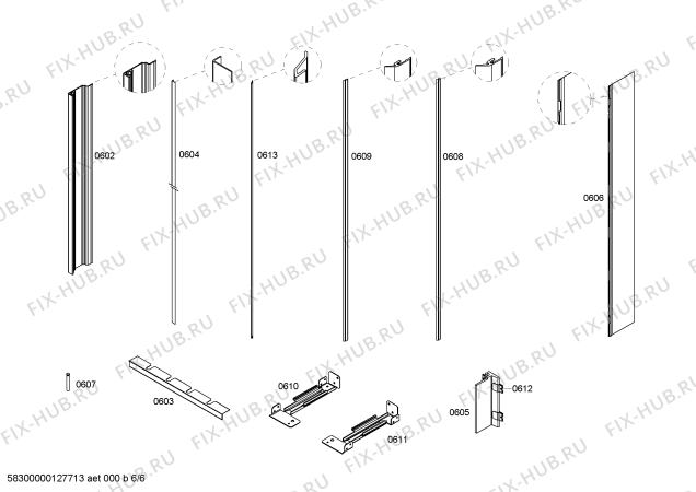 Схема №2 RF463201 с изображением Крышка для холодильной камеры Bosch 00667116