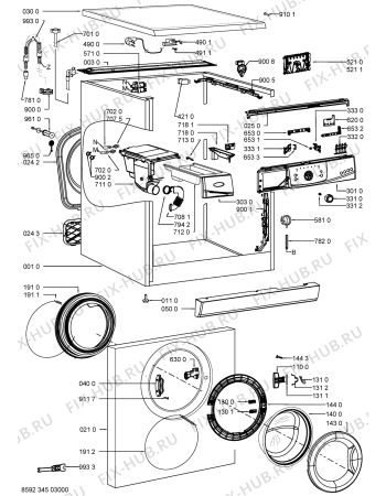 Схема №1 AWO 6425/1 с изображением Обшивка для стиралки Whirlpool 480111104066