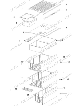 Взрыв-схема холодильника Zanussi ZFC47/52FF - Схема узла Furniture