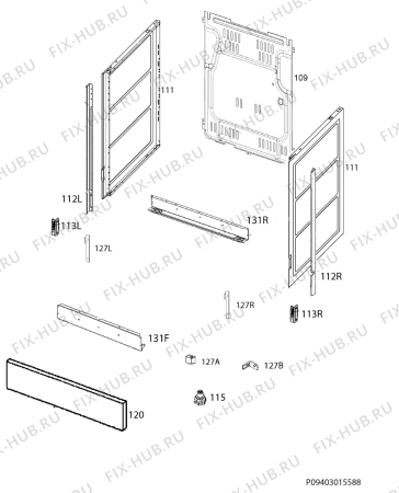 Взрыв-схема плиты (духовки) Zanussi ZCV955001W - Схема узла Housing 001