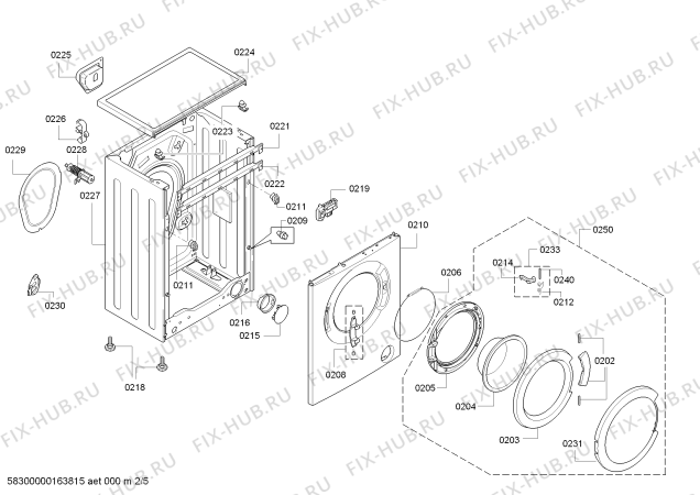 Схема №1 WLG20260UA Bosch Maxx 5 с изображением Крышка для стиралки Bosch 00659279